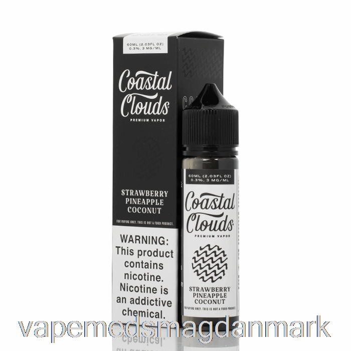 Vape Uden Nikotin Jordbær Ananas Kokosnød - Coastal Clouds Co. - 60ml 0mg